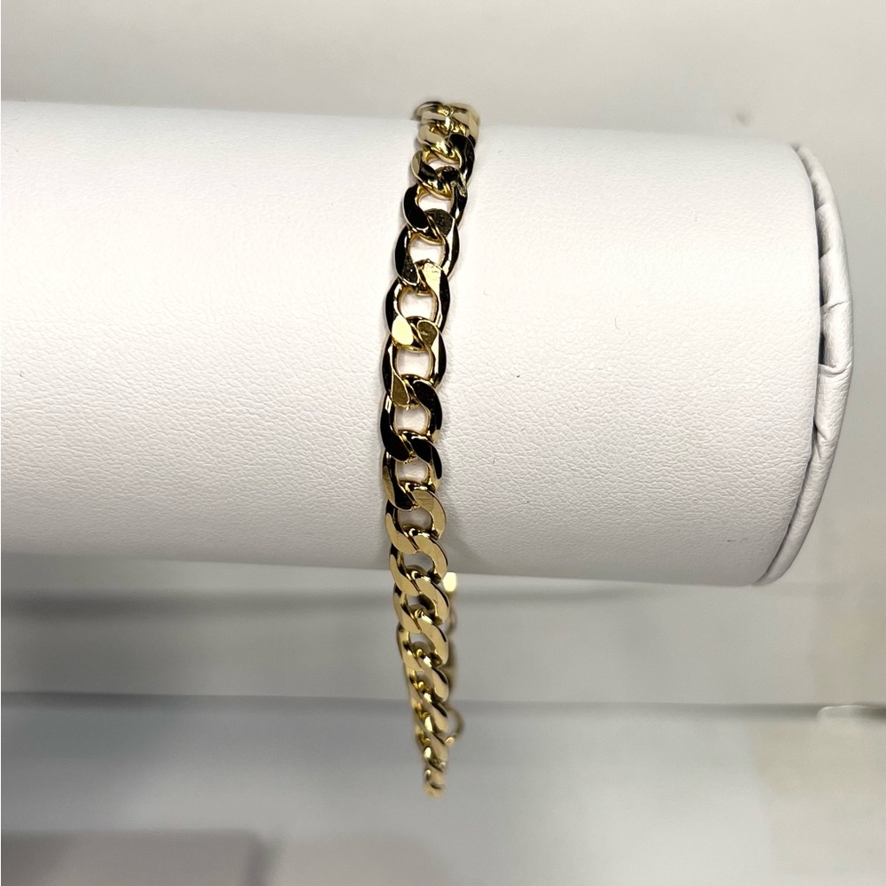 18k over stainless steel link bracelet